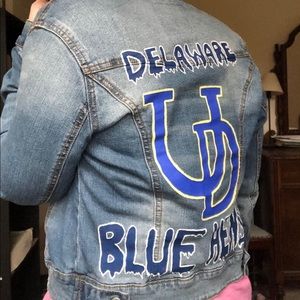 university of delaware hand painted jacket